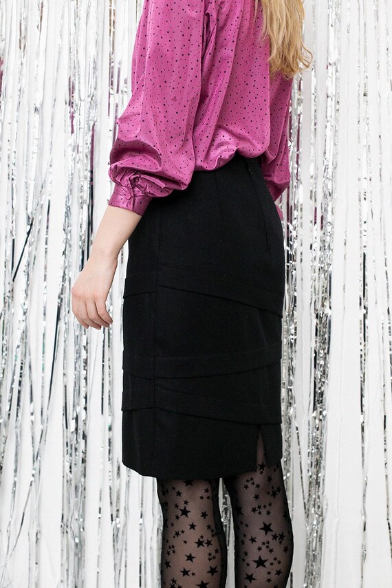 Vintage Pencil Skirt Black Tube Classic High Wais… - image 5