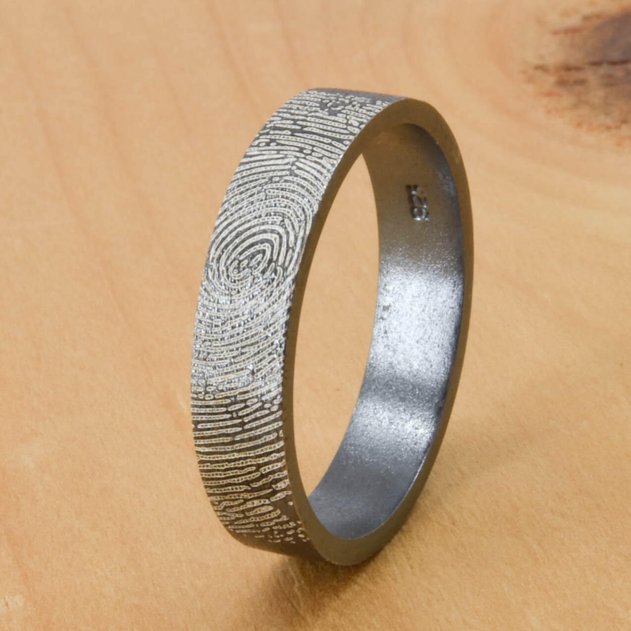 Custom Fingerprint Ring Fingerprint Jewelry Engraved Ring Etsy