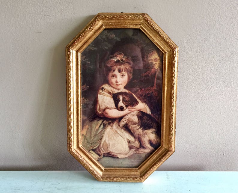 Victorian Picture Gold Frame Grandma Chic Style Wall Art Girl Image 0