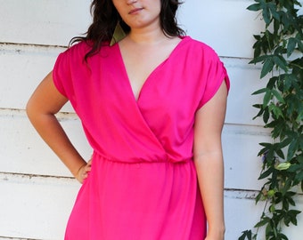 Hot Pink Wrap Dress | Etsy