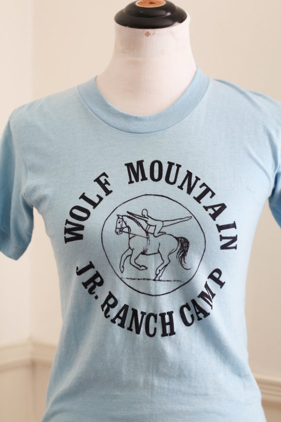 Vintage Wolf Mountain Jr Ranch Camp Soft Tee / La… - image 2