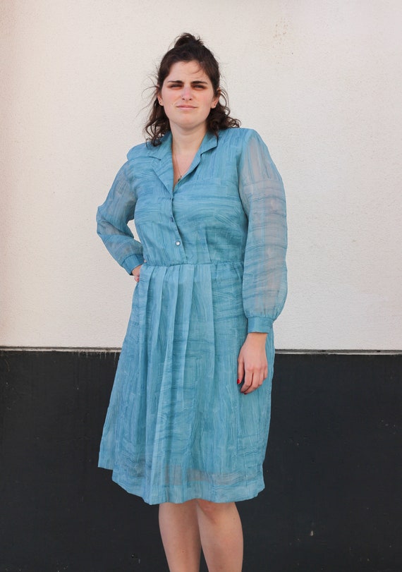 Vintage 1980s Teal Secretary Dress Petites by Wil… - image 5