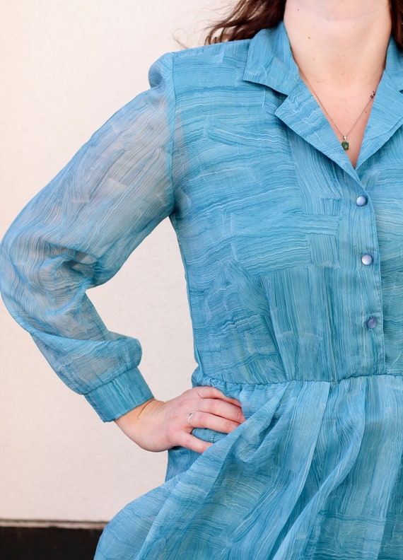 Vintage 1980s Teal Secretary Dress Petites by Wil… - image 3