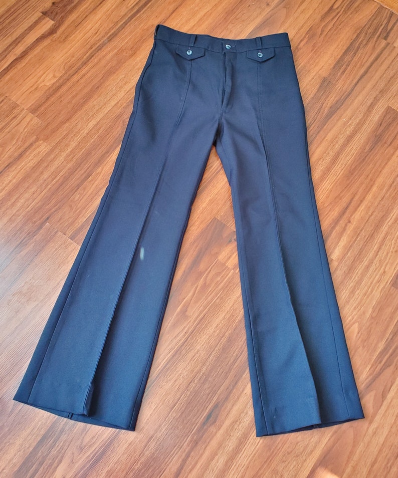 Badass Vintage 1970s Navy Blue Bell Bottom High Waist Pants by | Etsy