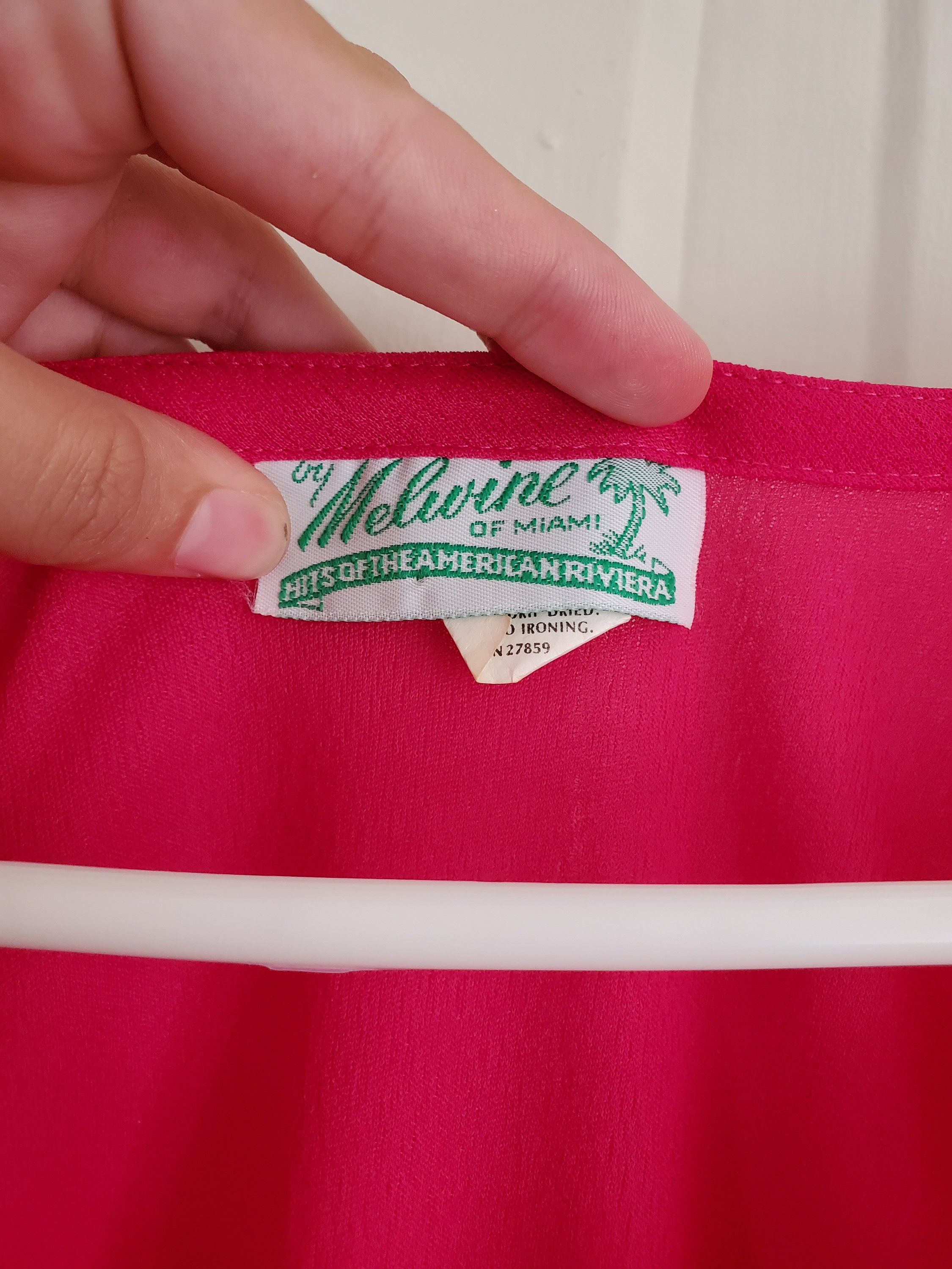 Retro Vintage 1970s 1980s Hot Pink Beach Dress by Melwine of | Etsy
