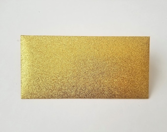 Gold Glitter Money Envelope: Handmade Cash Gift Holder - Set of 5