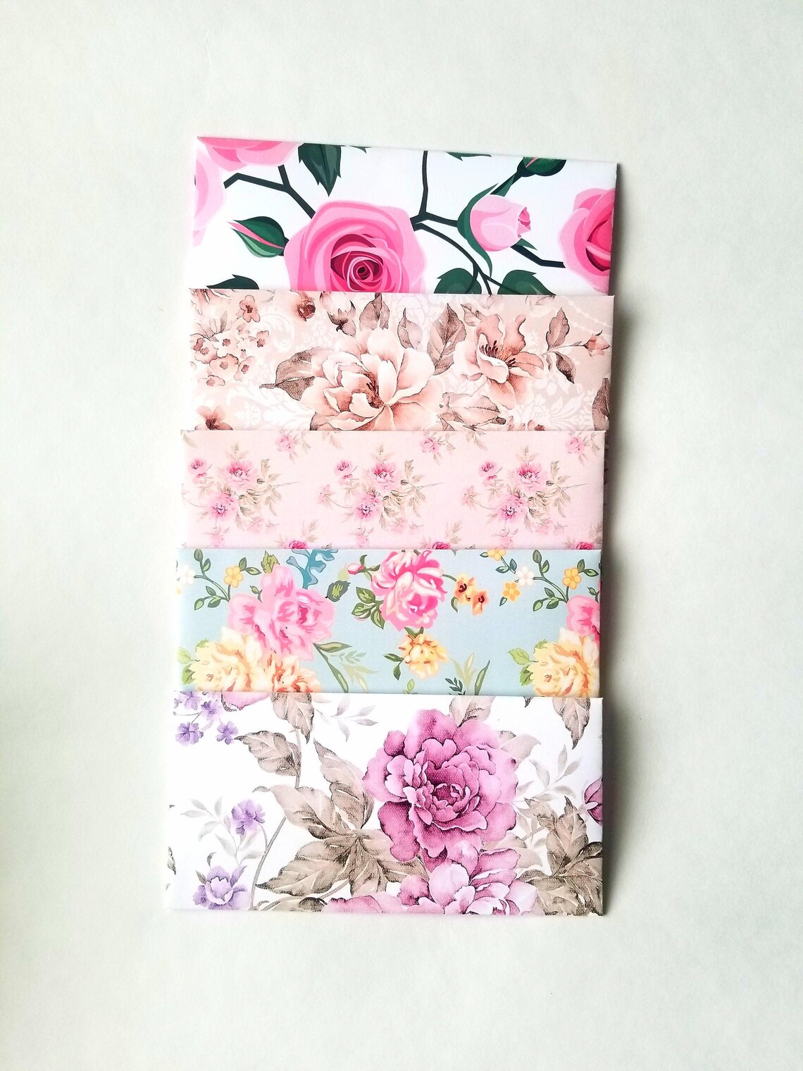 5 Floral Money Envelopes for Cash Gift, Pretty Handmade Envelopes, Party Cash Holders, Colorful