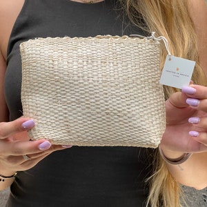 Henequen Cosmetic Bag - Neceser de maquillaje - Ecológico - Neceser de cosméticos con cremallera - Neceser de viaje para mujer