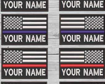 Personalized Name Patch,Thin Stripe Line,US Flag Patch,Custom Flag Patch,Custom name patch, Uniform patch,Backpack patch, 3Wx2H