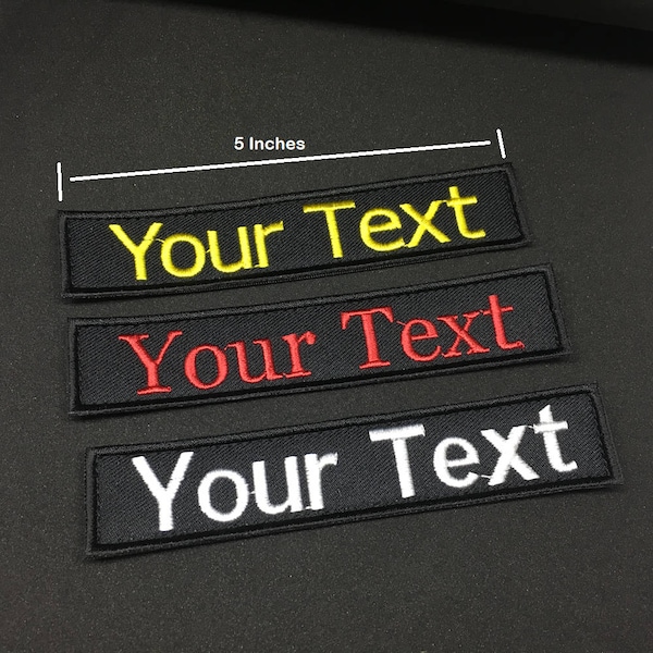 Personalized Custom Embroidered Name Tapes, Tactical Tags Military Style / 5" (inches)