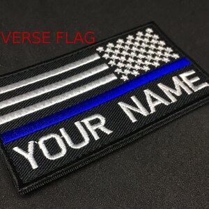 Personalized Thin Blue Line US Flag Patch: Custom Embroidered Name bild 3