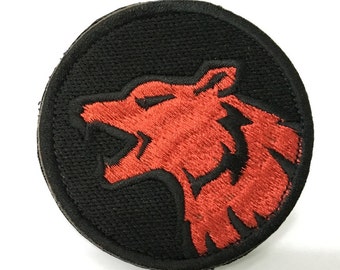 Embroidered Wolf Head Tactical Patch - 2.75" Team Patch