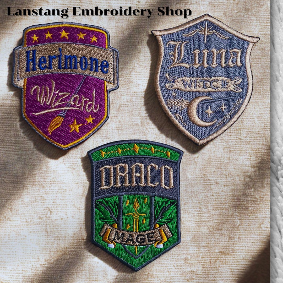 Wizard Patch Custom Wizard Crest Iron-on Patch – Personalized Magic Patch for ...