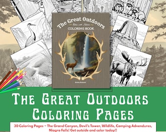 Nature Coloring Book: 30 Printable Outdoor Scenes (Digital Download)