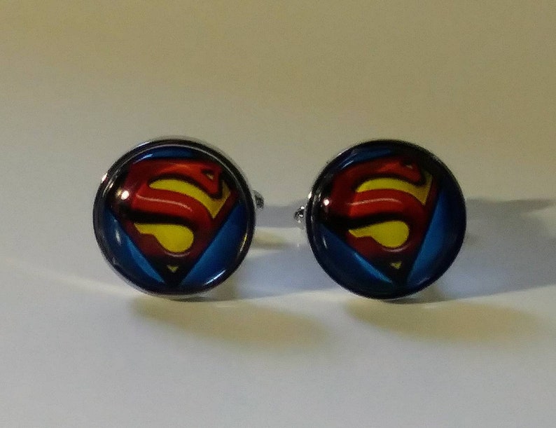 Superman accessories. Superman cufflinks Superman jewelry