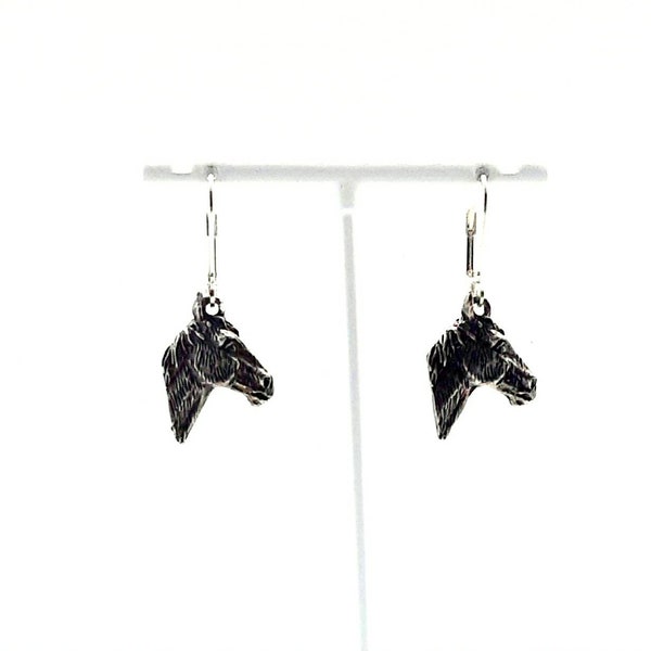 Boucles d'Oreilles Dormeuse Cheval Plaqué Argent