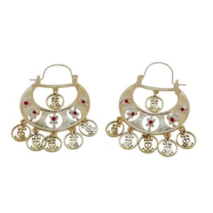 Savoyard Style and Camargue Cross Earrings in Gold Stainless Steel