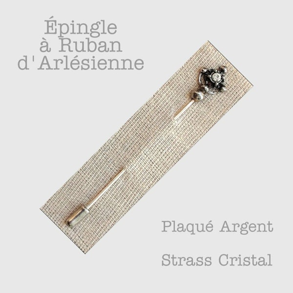 Épingle à Ruban Arlésienne Plaqué Argent Cristal