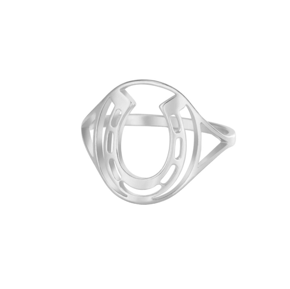 Stainless steel horseshoe ring deals