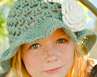 Summer Fling Sun Hat CROCHET PATTERN - with 3 Layer Flower - All sizes included - Fast and Easy - pdf 103 - Sell what you Make