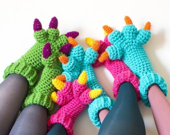 Monster Slippers CROCHET PATTERN PDF, Kids Womens Mens Adult Crochet Slippers Pattern, Monsters Inc Costume Sulley Bigfoot Dragon Amigurumi