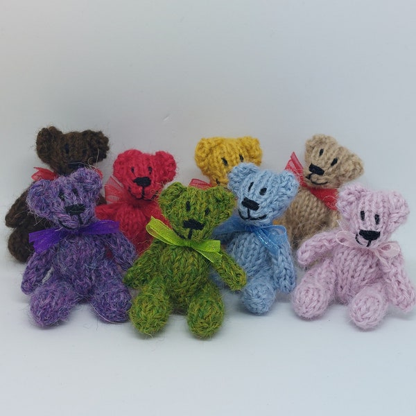 5 cm Alpaca hand knit Teddy Bear - Miniature Gift for Alpaca lovers Present Birthday Collectable Decoration Christmas Dollhouse Doll