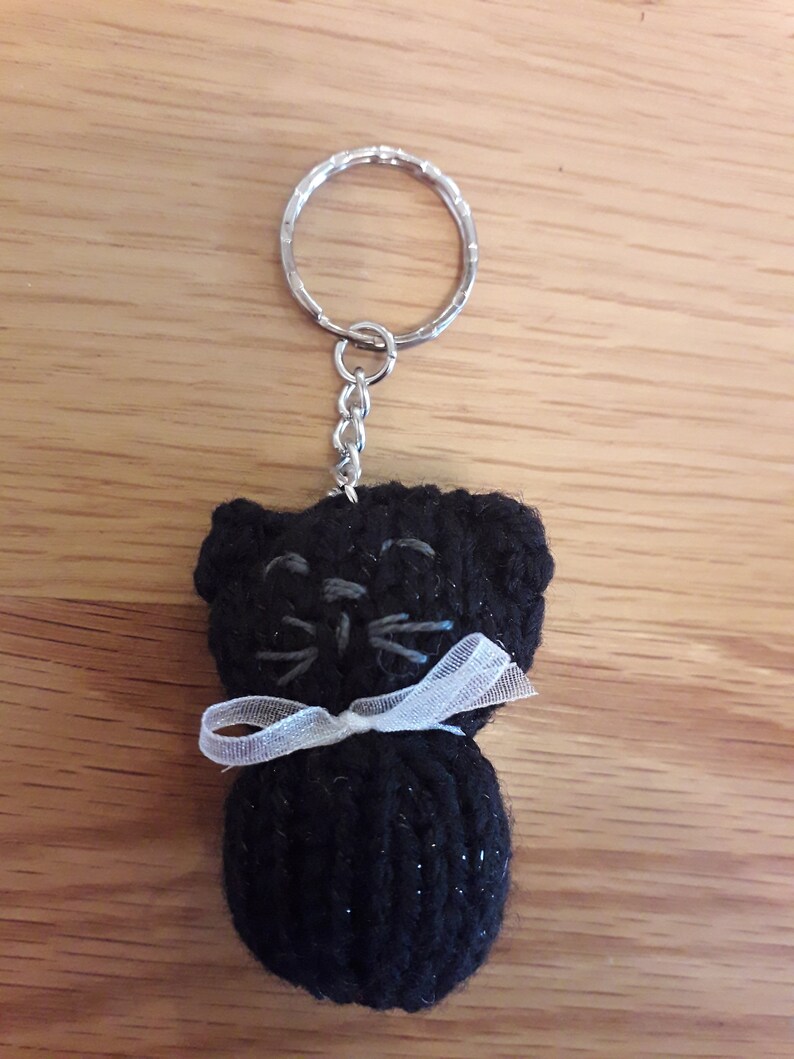 Cute Hand Knitted Cat Keyrings Keychains 9 cm Etsy