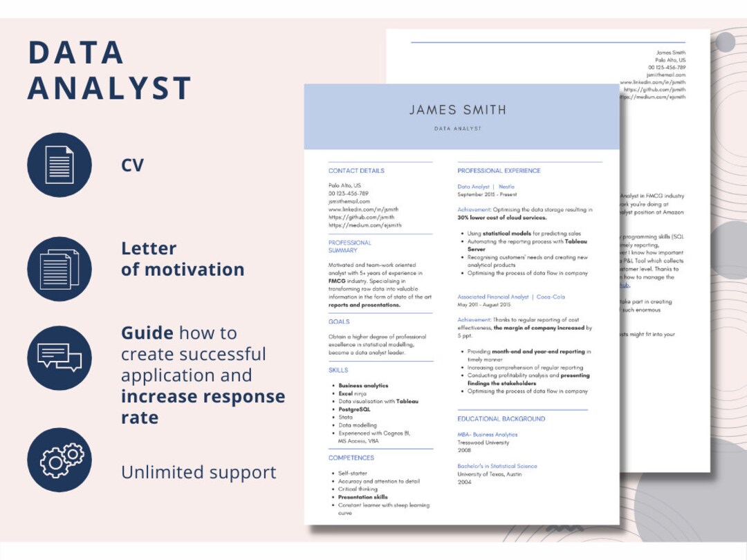 Data Analyst CV Template Modern CV Template Professional CV Data Analyst CV Template Modern CV Template Professional CV