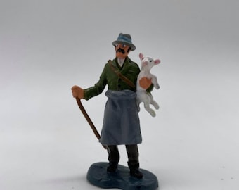 F997 Greenhills Unique Hand Painted Britains Farmer With Lamb - 1.32 Scale - New