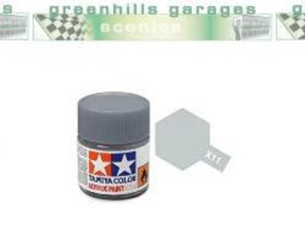 Greenhills Tamiya Acrylic Paint Pack - Flat Black Xf1 + Chrome Silver X11 + Metallic Grey Xf56 - Pp4