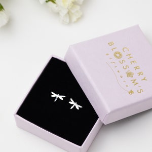 Dragonfly Stud Earrings, Sterling Silver Earrings, First Earrings, Dainty Earrings, Silver Jewellery, Mothers Day Gift, Stocking Fillers