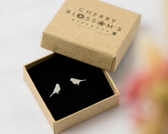 Bird Stud Earrings, Sterling Silver Earrings, Sparrow Earrings, Dainty Earrings, Bird Jewellery, Gift for Her, Mothers Day Gift, Bird Gift