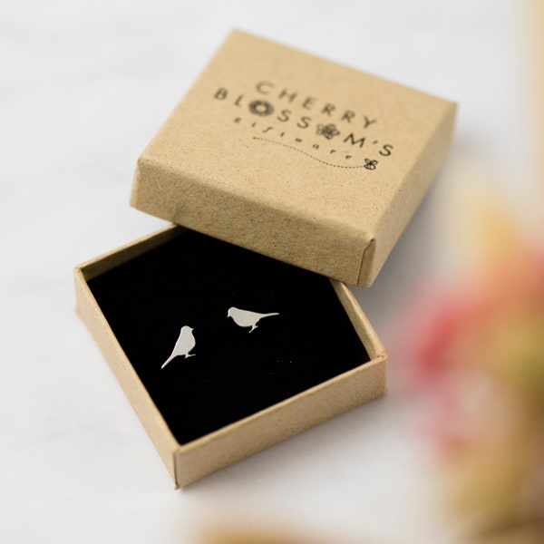 Bird Stud Earrings, Sterling Silver Earrings, Sparrow Earrings, Dainty Earrings, Bird Jewellery, Gift for Her, Mothers Day Gift, Bird Gift