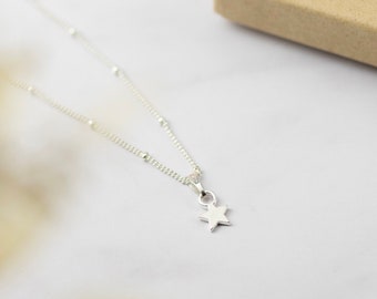 Star Necklace, Silver Necklace, Dainty Necklace, Star Jewellery, Space Necklace, Gift for Her, Star Pendant, Minimalistic Jewellery, Space