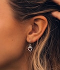 Heart Hoop Earrings, Silver Hoop Earrings,  Heart Earrings, Huggie Hoops, Silver Earrings, Heart Jewellery, Gift for Her, Dainty Earrings