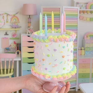 Fake cake, faux cake, fake bakes, rainbow cake, cake prop, birthday cake, fake food, candy theme party, party decor, party decor,