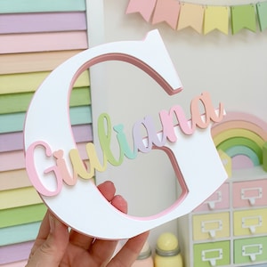 Wooden letter, wooden name, freestanding letter, personalised nursery decor, new baby gift, christening gift, nursery decor, pastel nursery