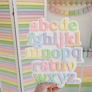 Alphabet sign, abc sign, nursery decor, pastel nursery decor, new baby gift, baby decor, rainbow nursery, nursery signs, rainbow baby