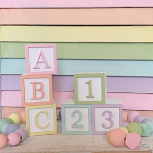 ABC 123 blocks, alphabet blocks, blocks, letter blocks, baby blocks, wooden blocks, nursery decor,