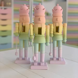 Rainbow Nutcracker, ombre nutcracker, wooden nutcracker, nutcracker, colourful Christmas, pastel Christmas, rainbow Christmas,