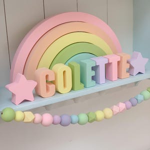 Decorative letters, concrete letters, freestanding letters, personalised nursery decor, personalised baby, pastel nursery decor, rainbow