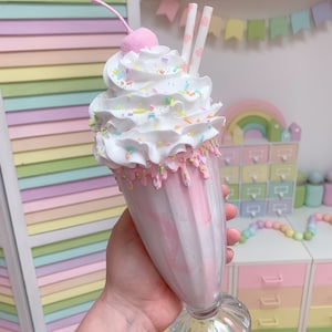 fake milkshake, rainbow milkshake, fake bakes, fake food, milkshake theme, diner decor, photography prop, pastel home decor