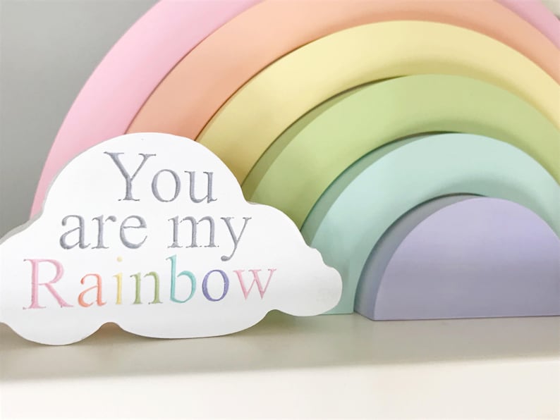 Wooden rainbow, wooden stackable rainbow, rainbow stacker, stacking rainbow, rainbow nursery decor, rainbow baby gift, pastel rainbow, image 6