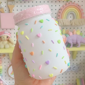 Sprinkle display jar, sprinkle jar, sprinkle vase, candy Centerpiece, candy party decor, candy party, candyland decor, fake candy, pen pot