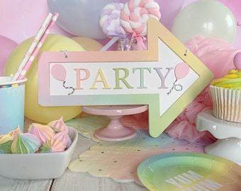 Party Sign, Party Decoration, Rainbow Party Decor, Rainbow Decor