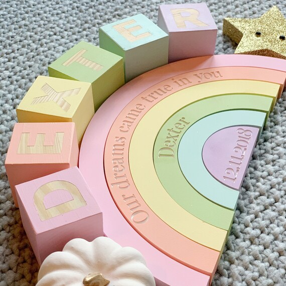 personalised baby letter blocks