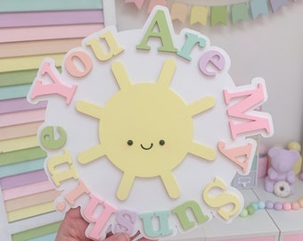 You are my sunshine sign, sunshine nursery decor, sunshine, sunshine plaque, sunshine sign, sunshine bedroom decor, playroom sign,