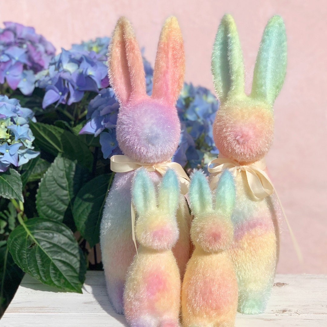 Easter Bunny, Tie Dye Bunny, Rainbow Bunny, Flocked Bunny, Bunny ...