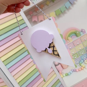 Ice cream sign, ice cream plaque, ice cream pennant flag, ice cream decor, pastel ice cream, candy themed, ice cream party, ice cream favor