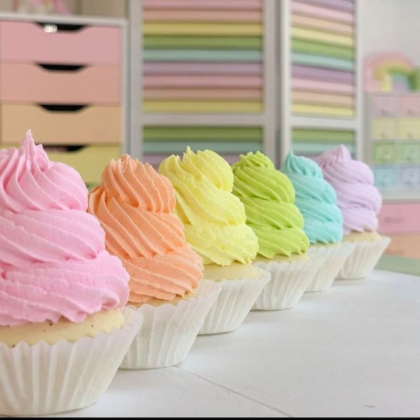 Fake cupcake, fake cake, fake bakes, rainbow cupcake, faux cupcake, cupcake prop, faux food, candy decoration